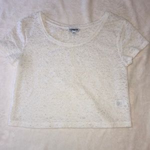 Express Floral Lace Crop Top